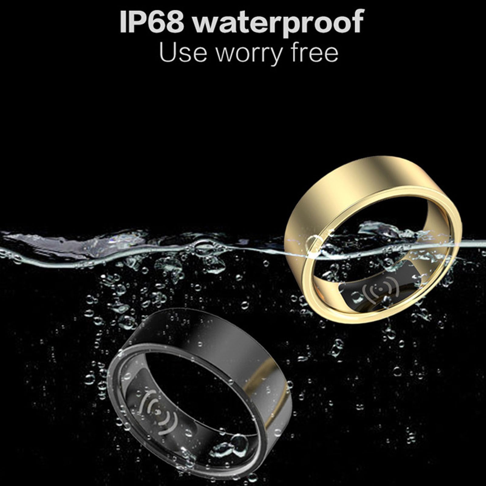 Septpenta Smart Ring Health Tracker, Indossabile Fitness Sonno Frequenza Cardiaca Rilevatore di Ossigeno nel Sangue Anello Intelligente, Anello alla Moda Ricaricabile Impermeabile(20)