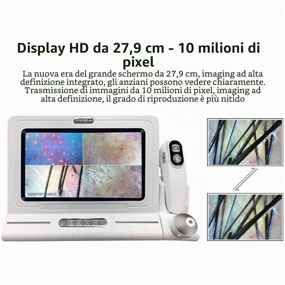 11 "Rilevatore del cuoio capelluto dei capelli della pelle del microscopio digitale dell'analizzatore della pelle Tester dei capelli per la cura dei capelli della pelle