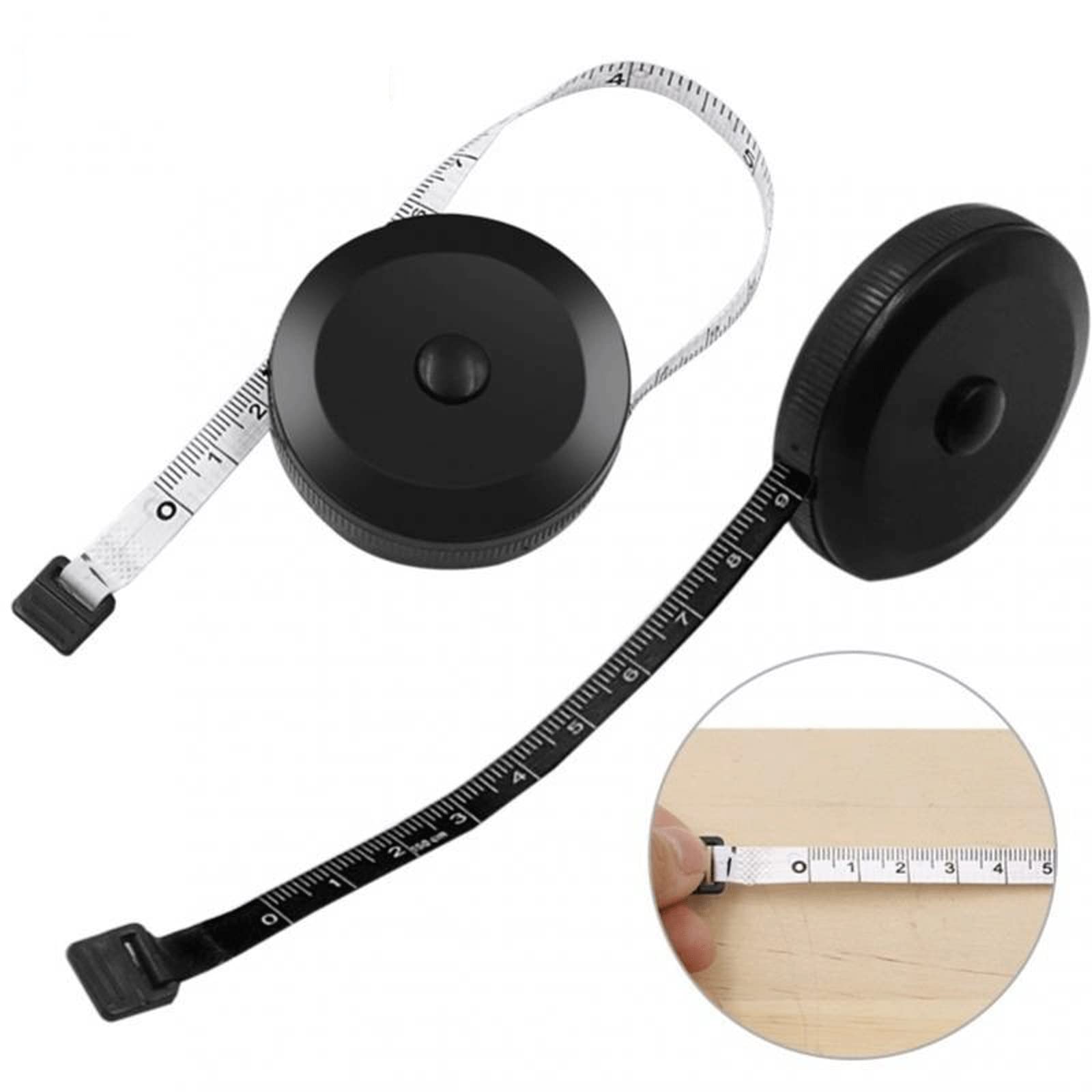 Miękka taśma miernicza ABS+PVC | Biały/czarny miara do szycia krawca: miękkie narzędzie(Schwarz)