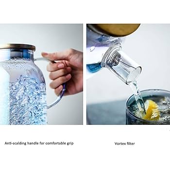 Amazon｜カラフルなガラス冷水ボトル家庭用ウォーターボトル