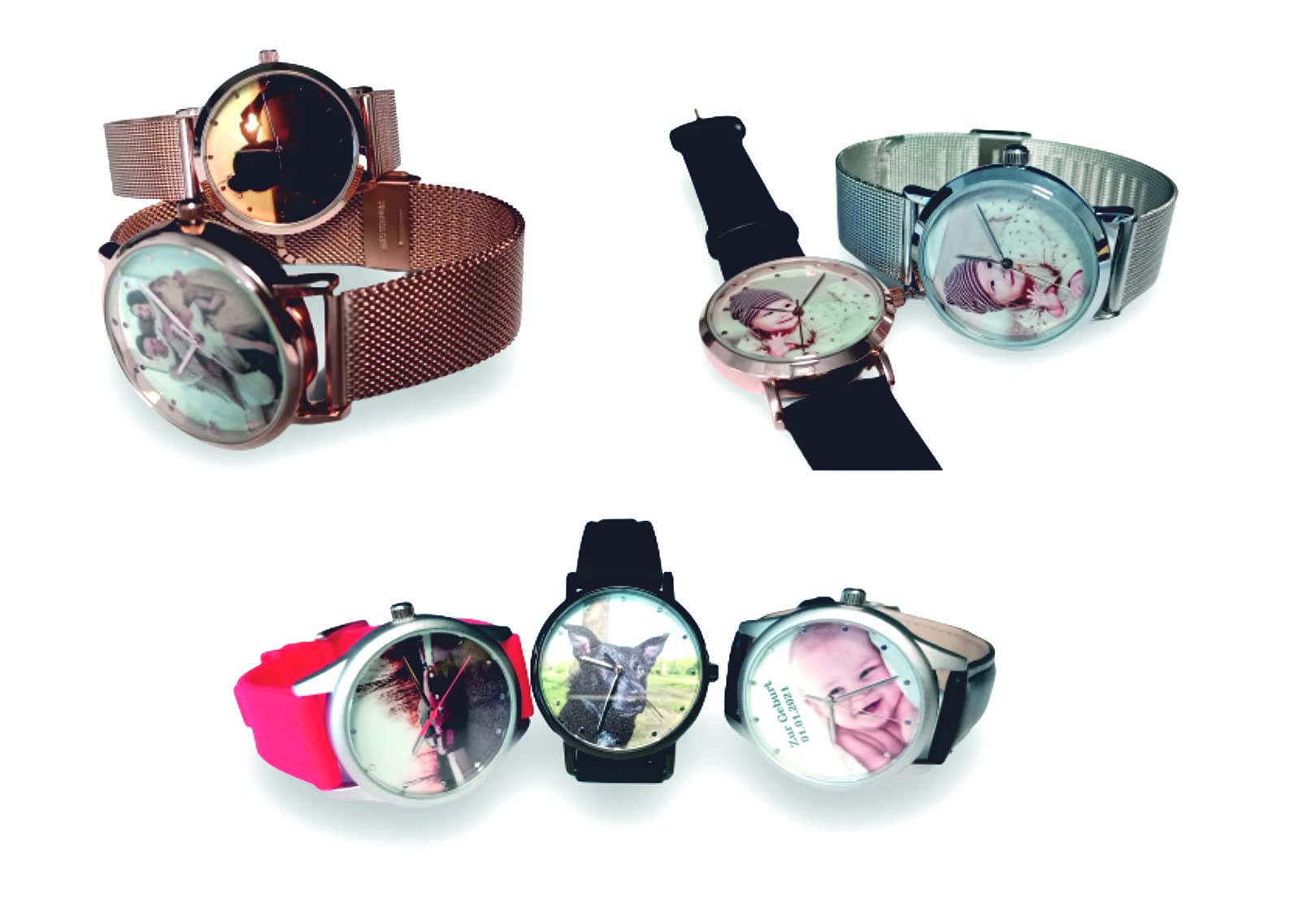 Memories - Reloj de pulsera personalizado con tu foto, reloj de oro rosa para amigos y familia, fabricado en Alemania