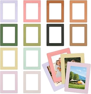 12 Pcs Magnetic Picture Frames for Refrigerator, Morandi Color Refrigerator Magnets Photo Frames 6.3x4.8 Inch Boho Magnets Holders for Classroom Home Back to School Locker Cabinet Accessories