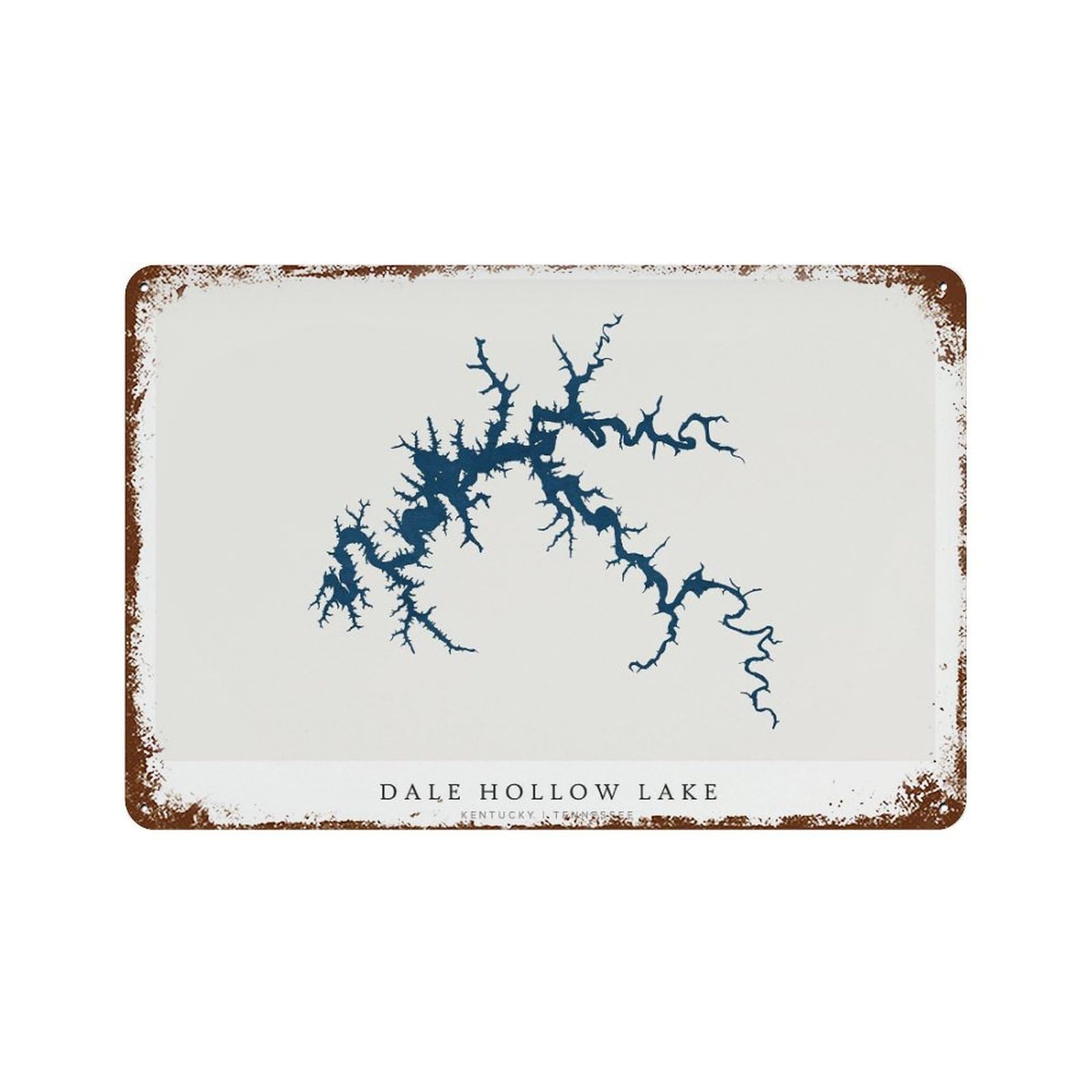 xiaoxiaoshen Dale Hollow Lake Map Kentucky Tennessee (2) Wall Decor Art Metal Tin Poster Modern Home Decor Art Home Bar Shop Decorations Vintage Sign 20x30cm