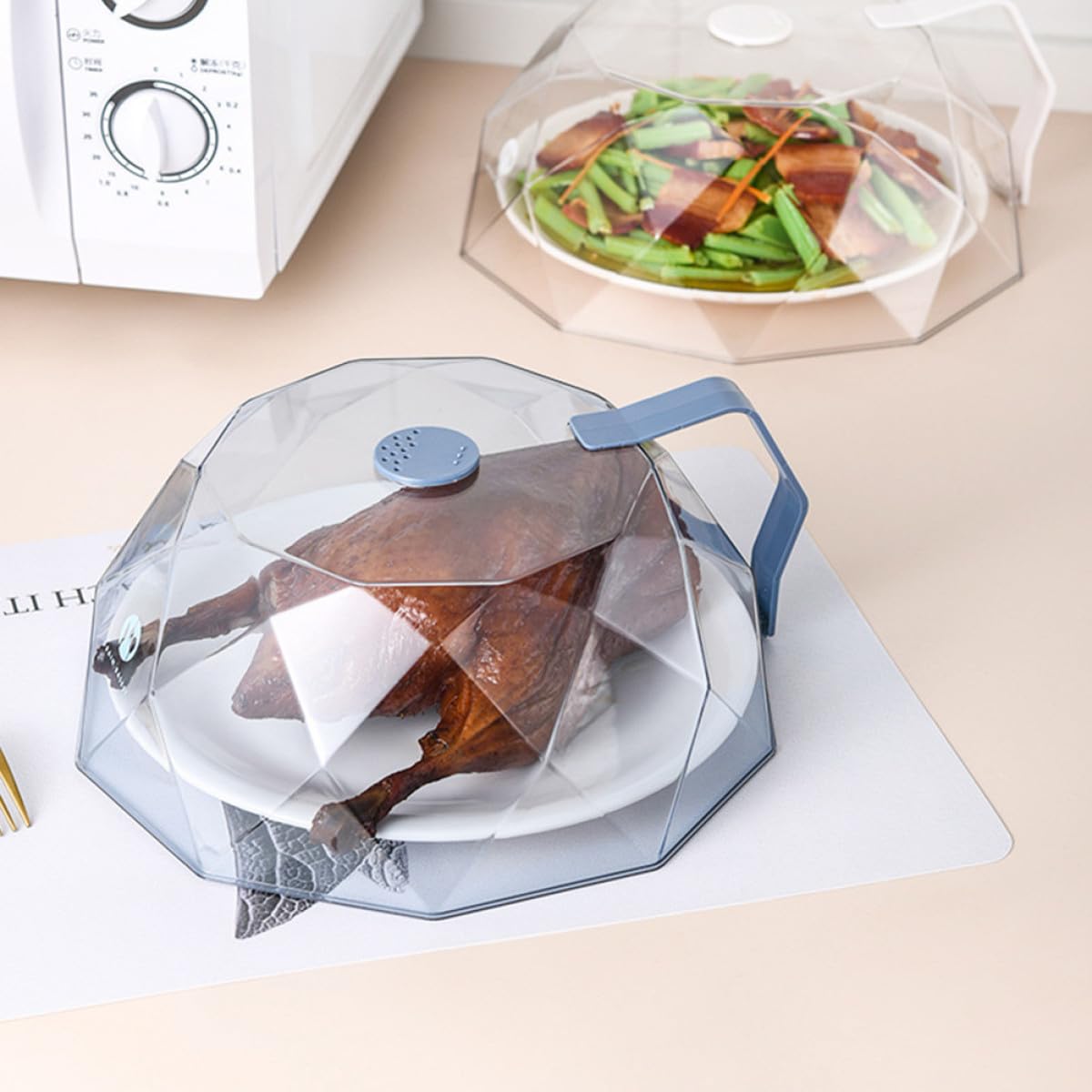 MAGICLULU 2pezzi Coperchio Per Microonde Antispruzzo Copertura Per Piatto Con Venti Di Vapore Resistente Alle Alte Temperature Per Conservare Alimenti e Avanzi Sicurezza