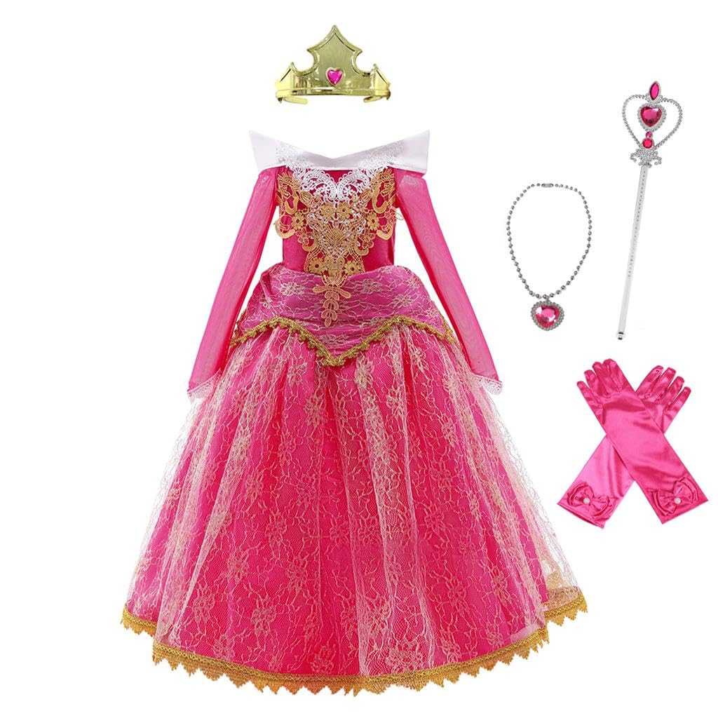 Lito Angels Girls Princess Costume Set, Hot Pink, Age 4-5 Years