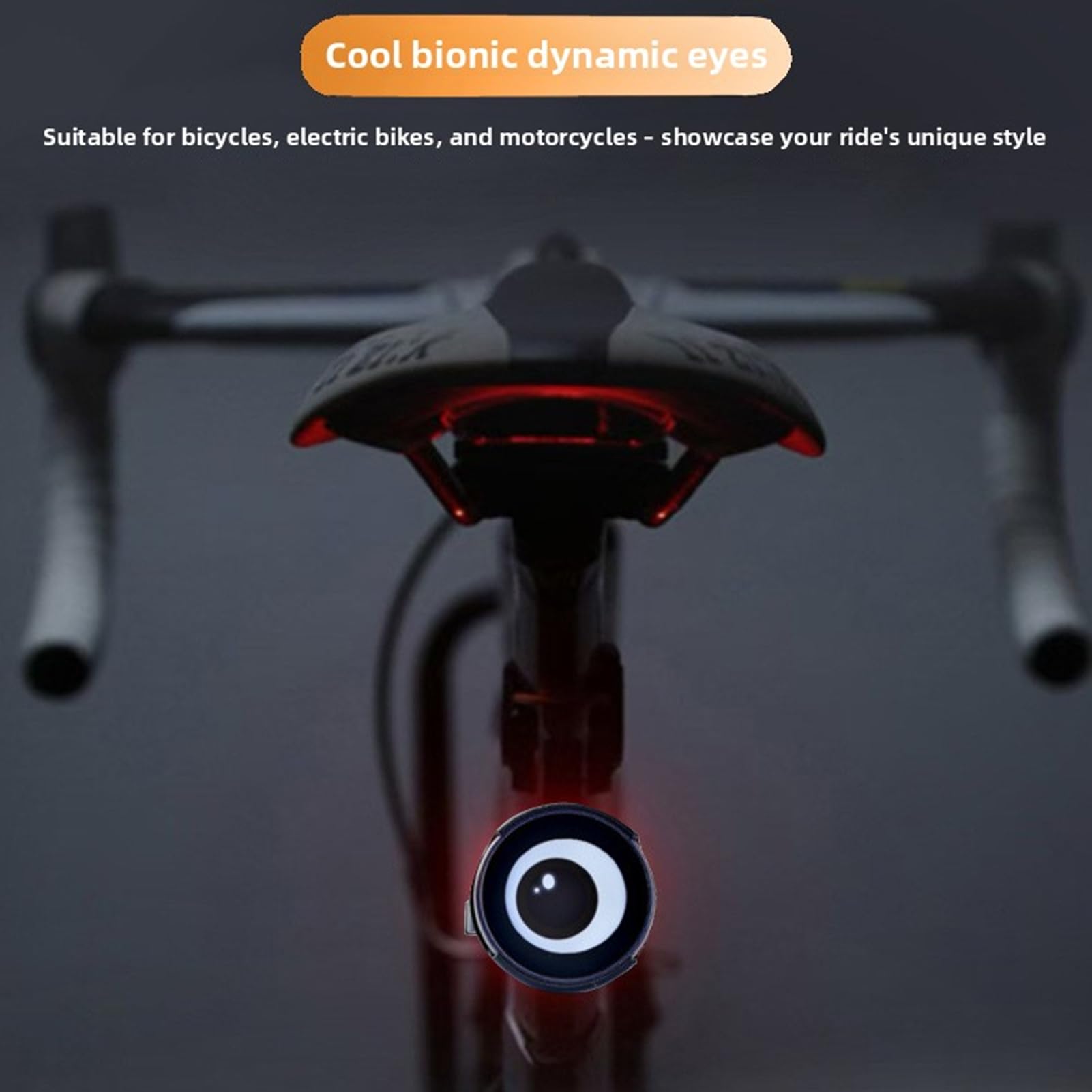 Bewinner Luz Trasera Inteligente para Bicicleta, Luz Trasera para Bicicleta con Sensor de Freno de Disfraz con Pantalla HD de 1,9 Pulgadas, LED con Electrónica Divertida con