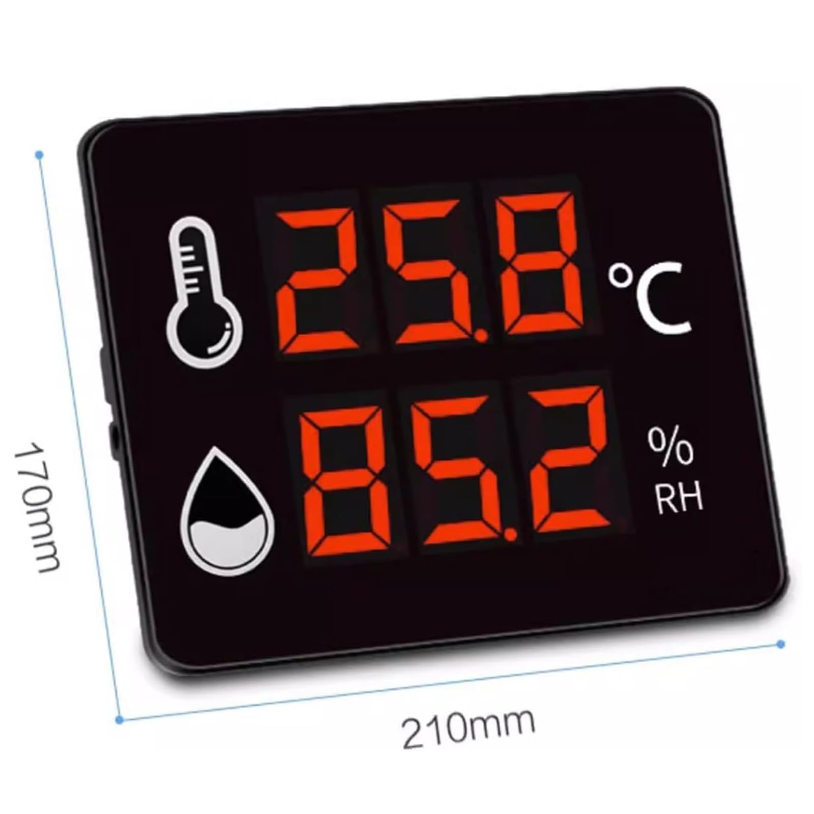 TsoLay Digitales Temperatur- Und Feuchtigkeitsmessgerät, -40–100 °C, 0–99% Relative Luftfeuchtigkeit, Temperatur- Und Feuchtigkeitsmonitor Mit 3 M Sensorhalterung, Für Innen- Und Außenbereich