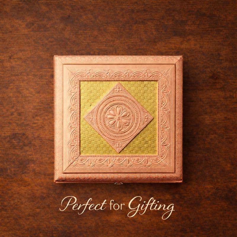 Image of Wooden Decorative Dry Fruit Box 8x8 Inch | Handcrafted Storage for Dry Fruits, Sweets & Snacks | Traditional Gift Box for Diwali, Wedding Return Gifts & Festive Decor