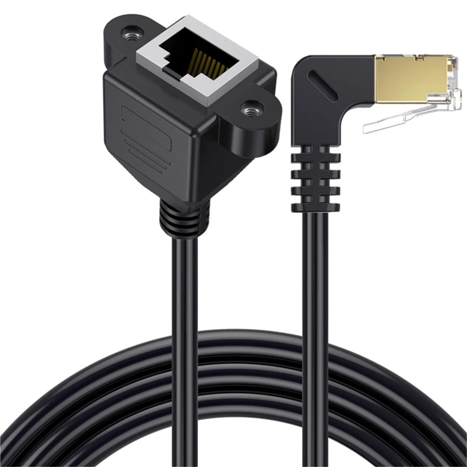 Cavo di prolunga di rete Ethernet CAT8 8 pin RJ45 40 Gbps 2000 MHz ad angolo di 90 gradi, da maschio a femmina, per laptop, PC, router, cavo computer (down_0,5 m)