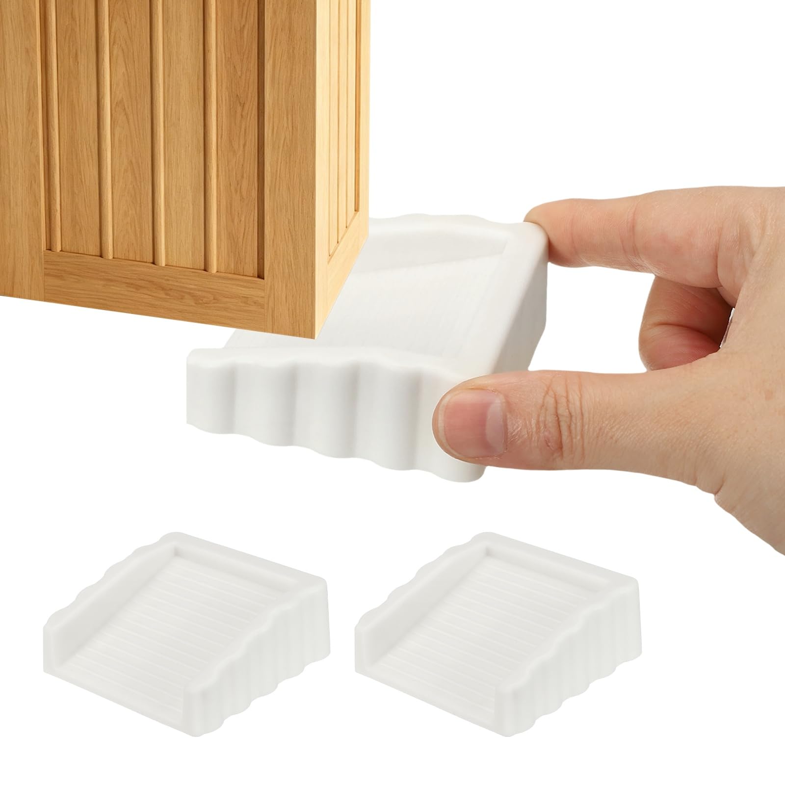 sourcing map 2Pack Door Stoppers, 1 Inch Bidirectional Door Wedge Stoppers Anti-Slip Rubber Small Cube Doorstops for Bottom of Doors on Home Office Carpet Concrete Tile Wood, White