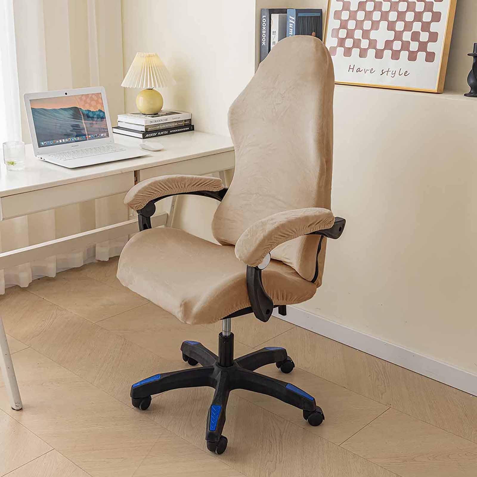 Kitegrese Gaming Chair Cover, Washable Office Stretchy Computer Chair Slipcover Rotating Seat Protector(Titanium Coffee)