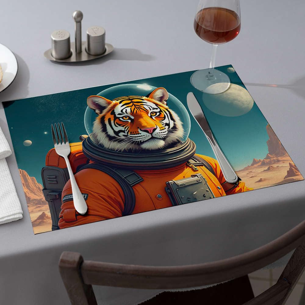 Set de table tigre astronaute Golden Girls Gifts lot de 6