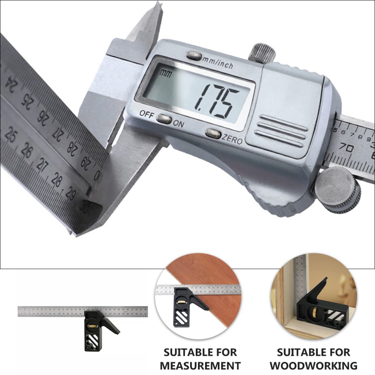 Woodworking Edge Ruler Precision Square Compact Design Limiter for Carpenter Measure Transfer Gauge