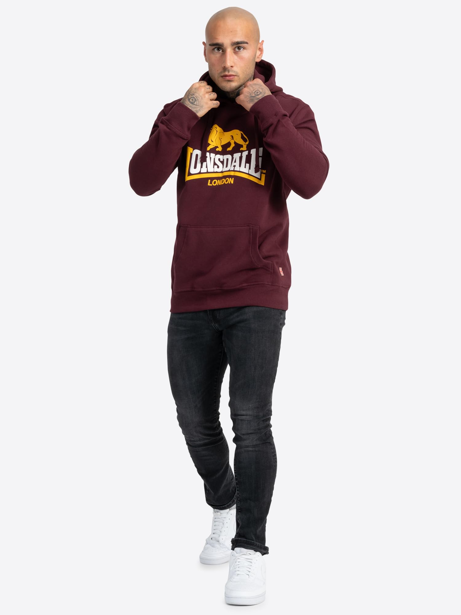 Lonsdale Sleeve Sudadera con Capucha Hombre (Pack de 1)