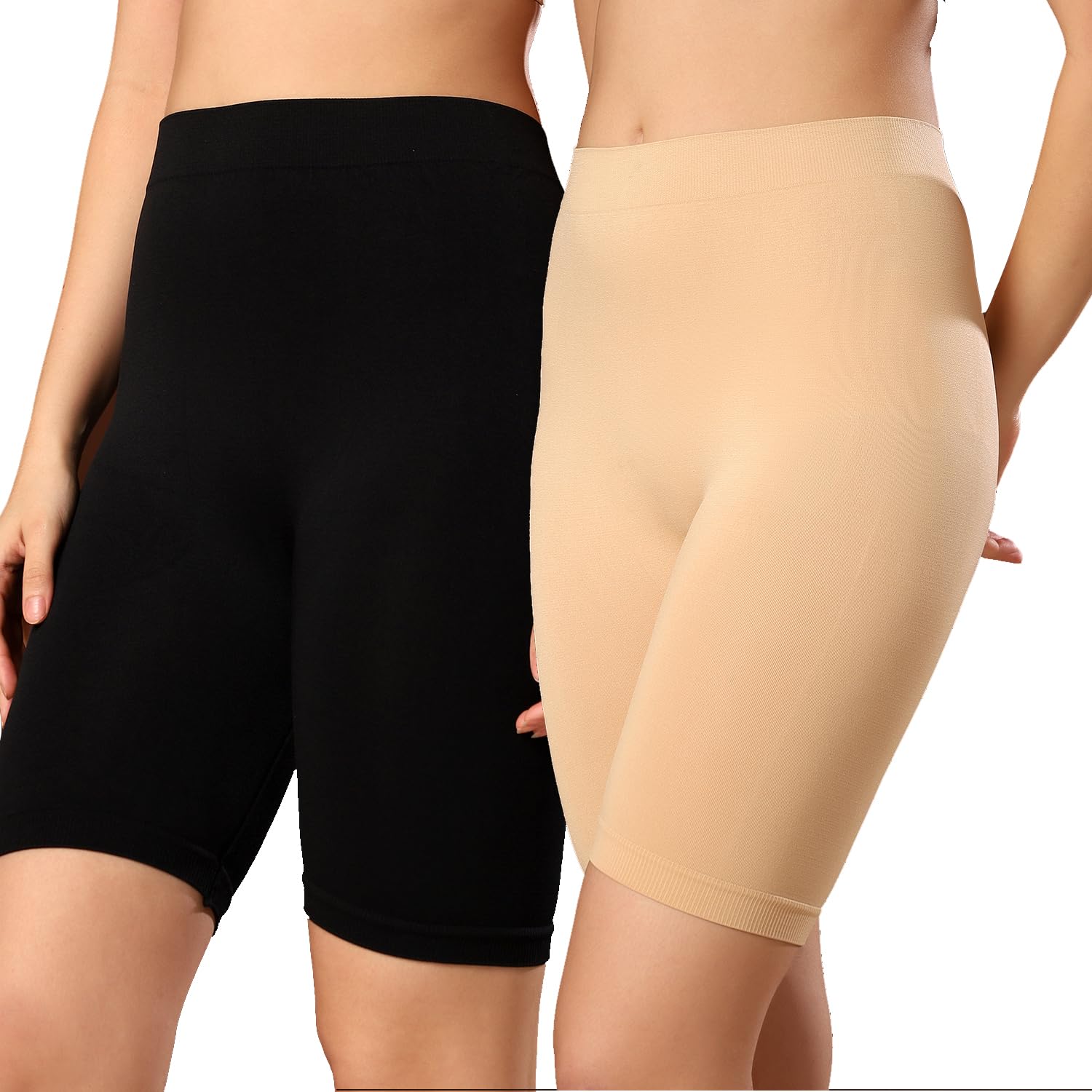 paavki Women's Pack of 2 Hosiery Stretchable Under Skirt Skin Fit Shorts Tights | High Waist Shorties for Dresses Underwear Slip Biker Bicycle Cycling Sports-picture-25