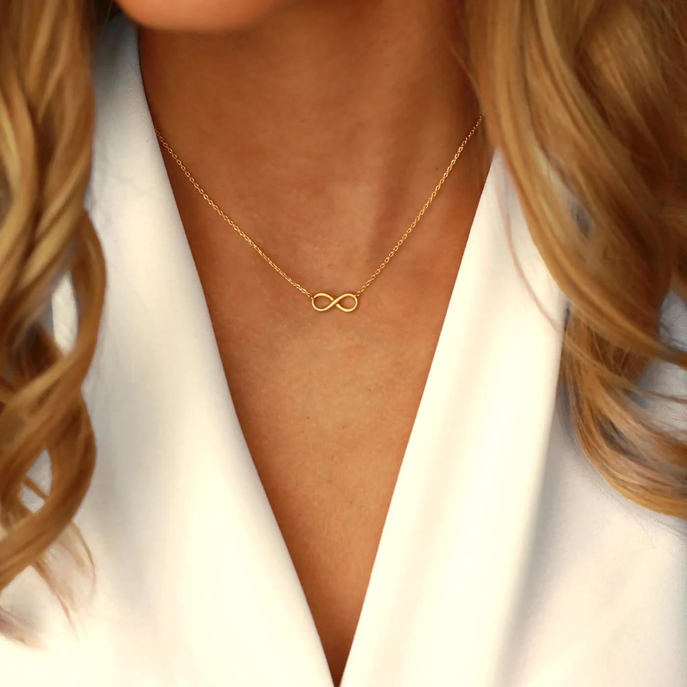 Gold Necklace for Women-14k Gold Plated Infinity Necklace Star Of David Necklace Evil Eye Cross Pendants Heart Dainty Gold Necklace For Women - Image 2