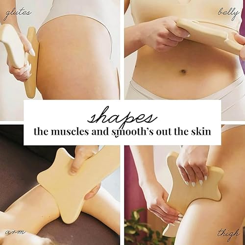 Miniatura 4 de tuuli Accesorios Maderotherapy Set de madera masajeador Rodillo trasero Celulitis Dispositivo de drenaje linfático Copa sueca