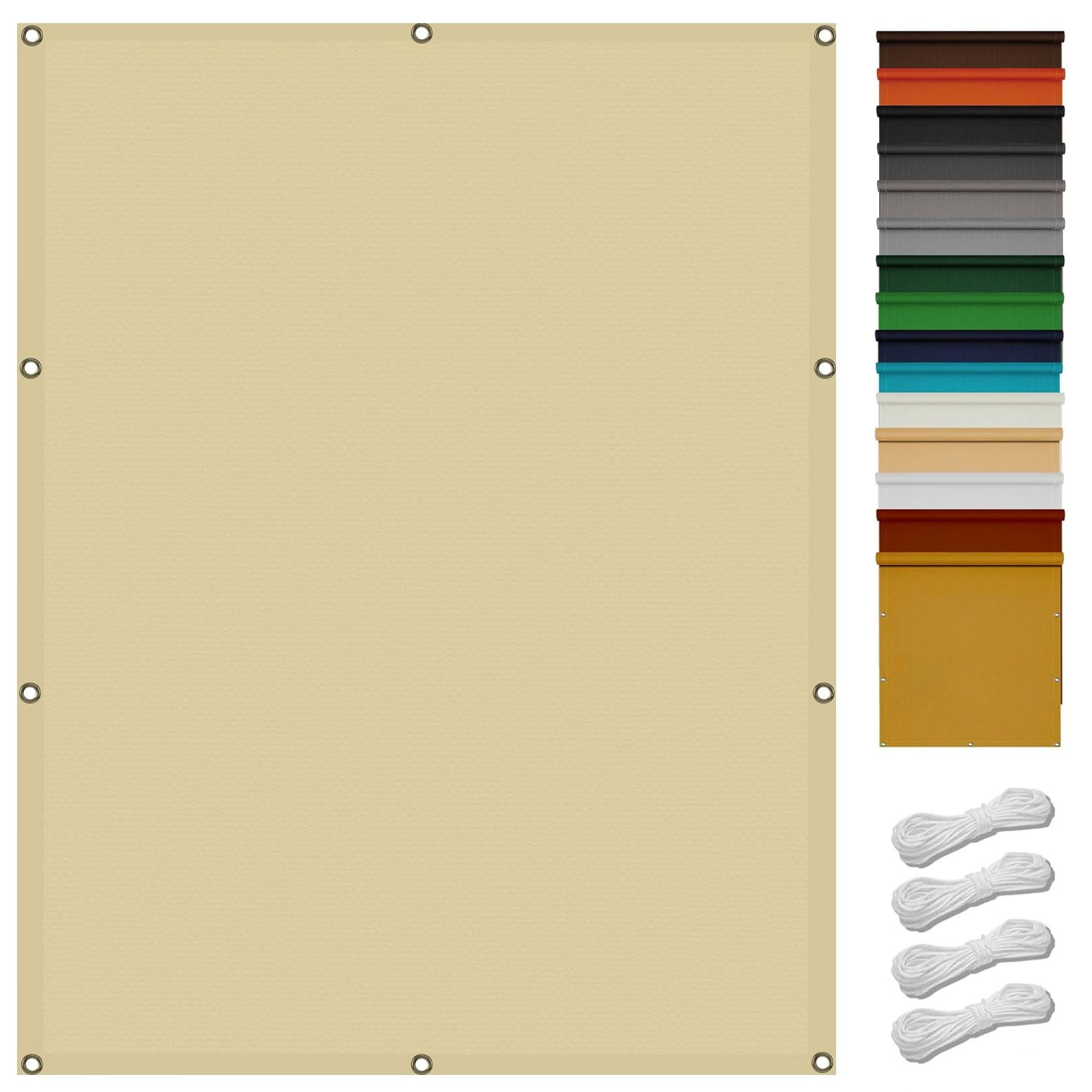 Voile d'ombrage rectangulaire contre la chaleur sur terrasse et balcon