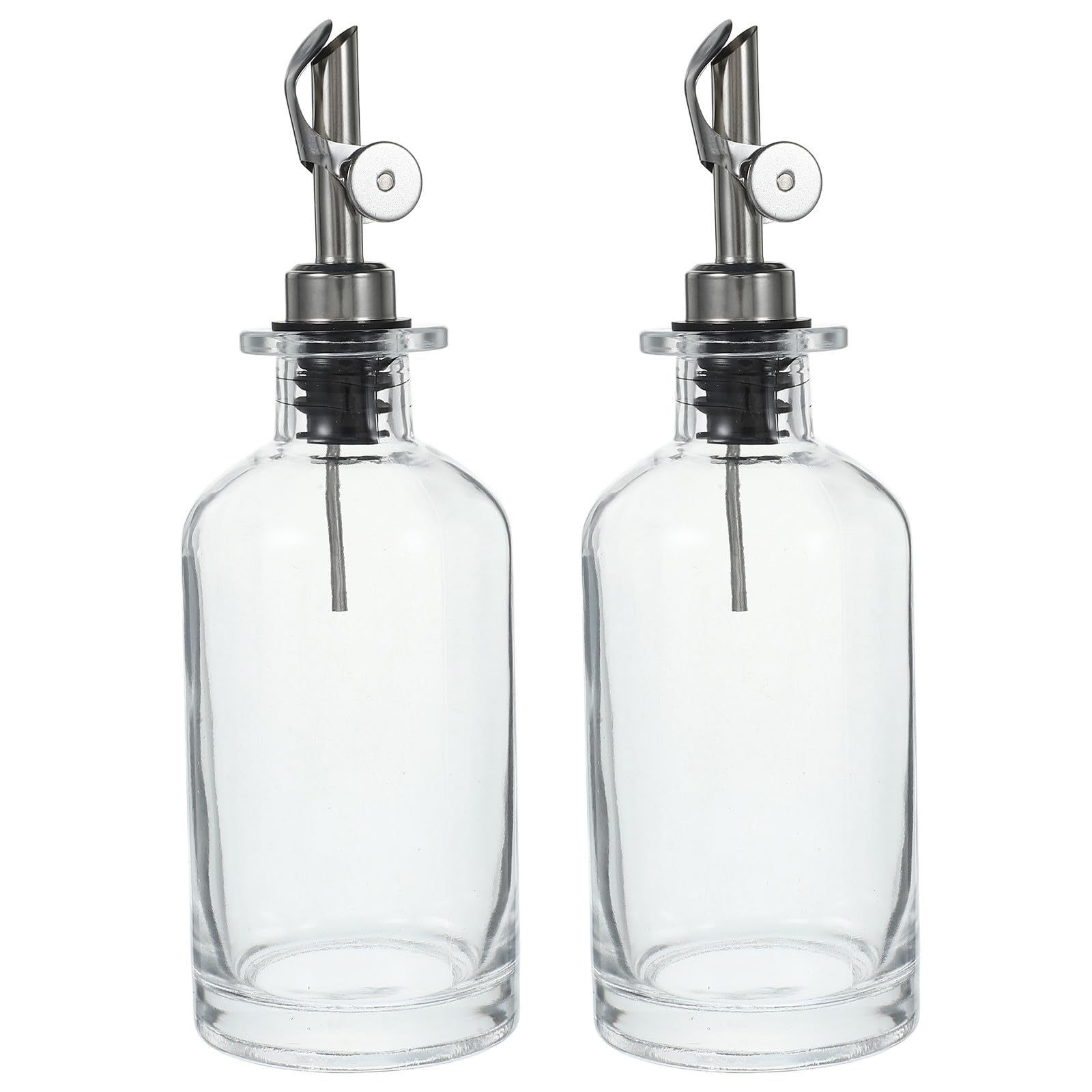 TIDTALEO Botellas Dispensadoras de Aceite y Vinagre y Tapa de Silicona de Vidrio de 350ml Juego de 2 Diseño Automático de Apertura y Cierre Fácil de Limpiar para Cocina