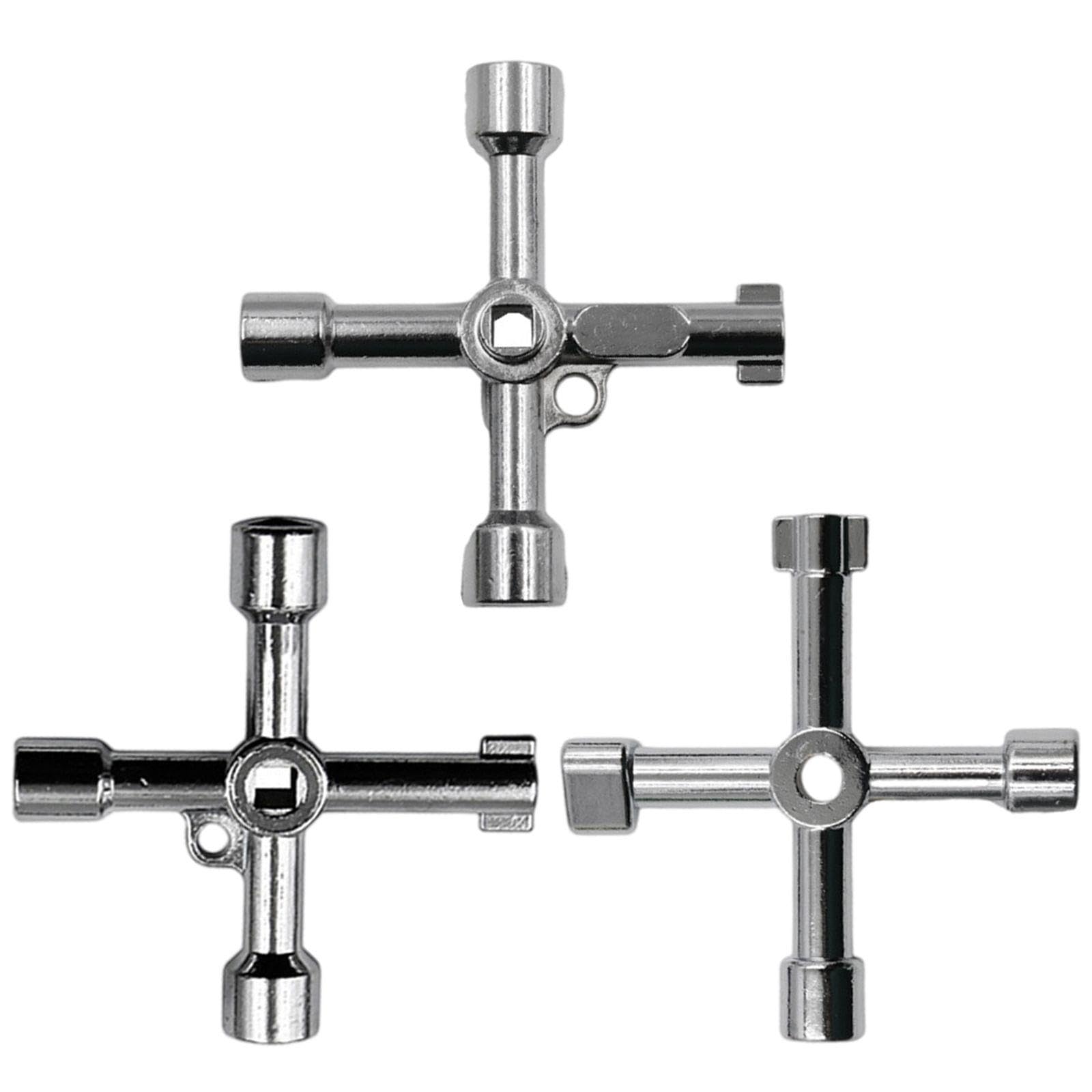 3 Pezzi Chiave In Metallo Argento, Strumento Multifunzione 4 In 1, Solido E Durevole, Riutilizzabile, Tasto Della Scatola Del Misuratore.