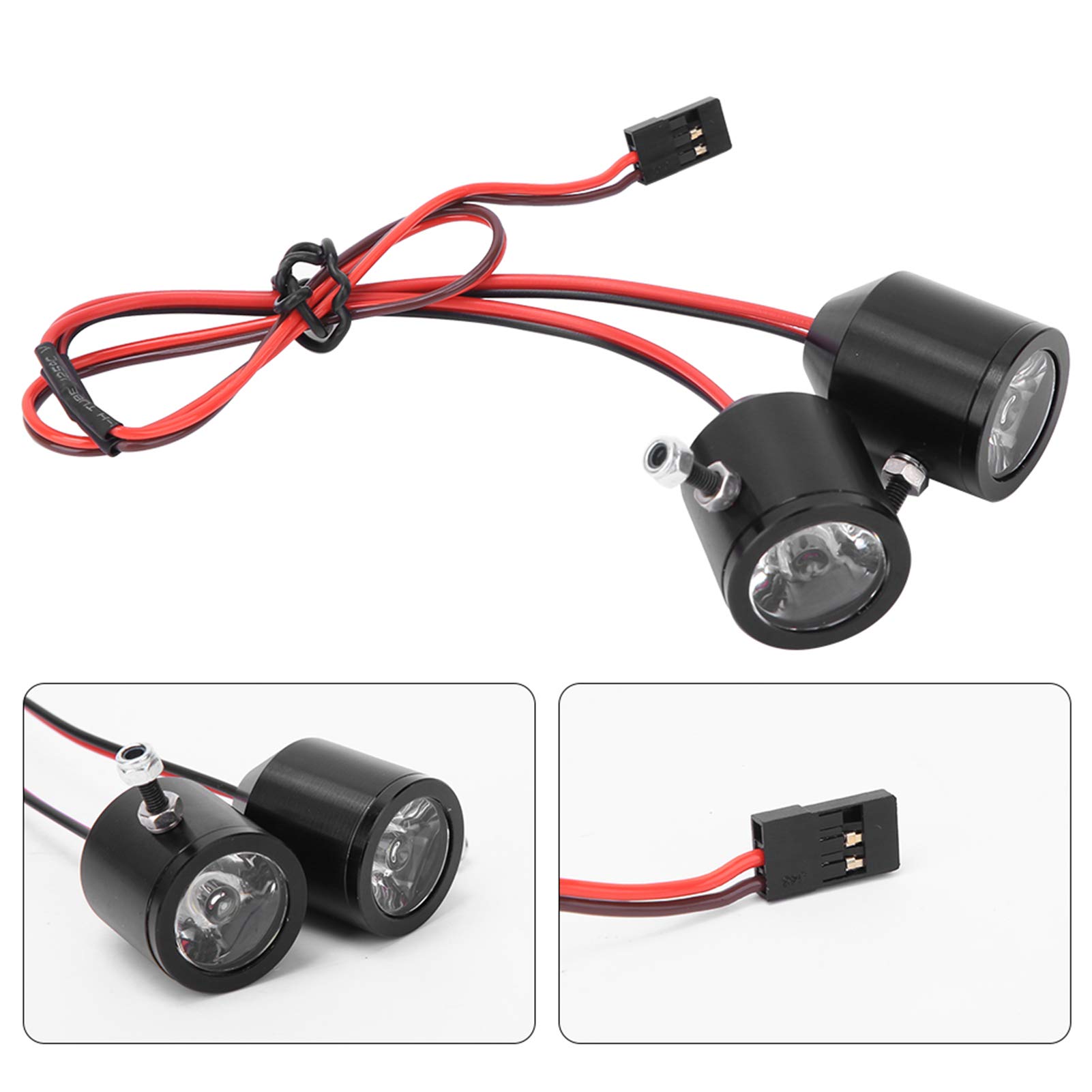 Faretti RC Faro di ricerca RC ad alta luminosità per modello di auto RC(black)