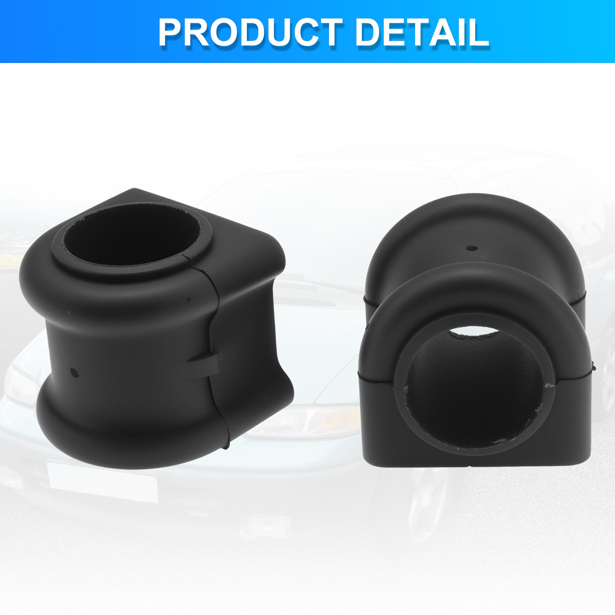 A ABSOPRO K7383 Avant Gauche/Avant Droite Stabilisateur Barre Stabilisatrice Bague Kit Pour Jeep Wrangler 1997-2006 Caoutchouc Suspension Kit Noir 2 Pcs