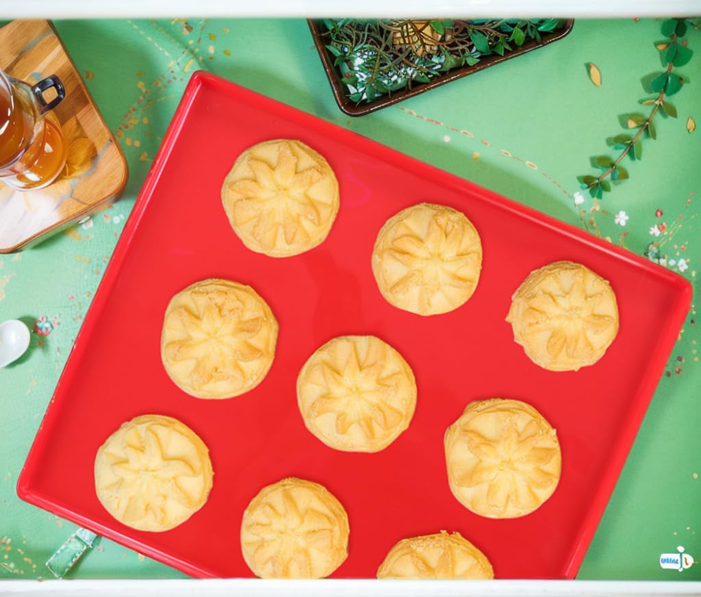 Generic Zenzmy Silicone Jelly Roll Pan for Baking,Swiss Roll Cake Mat,Bendable Baking Sheet,Cake Roller Baking Mat,Pumpkin Roll,Fruit Roll,Silicone Pans(Set of 2) (Red), 12.2''L*10.2''W, zc-240124