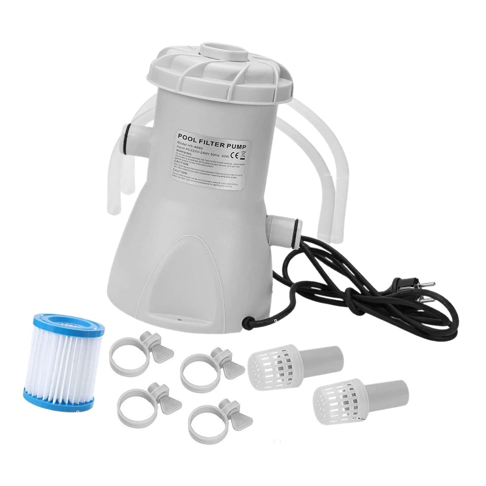 Bomba de filtro para piscina, bomba de agua eléctrica, enchufe estadounidense de 800 galones, fácil instalación para piscinas sobre el suelo, bomba de