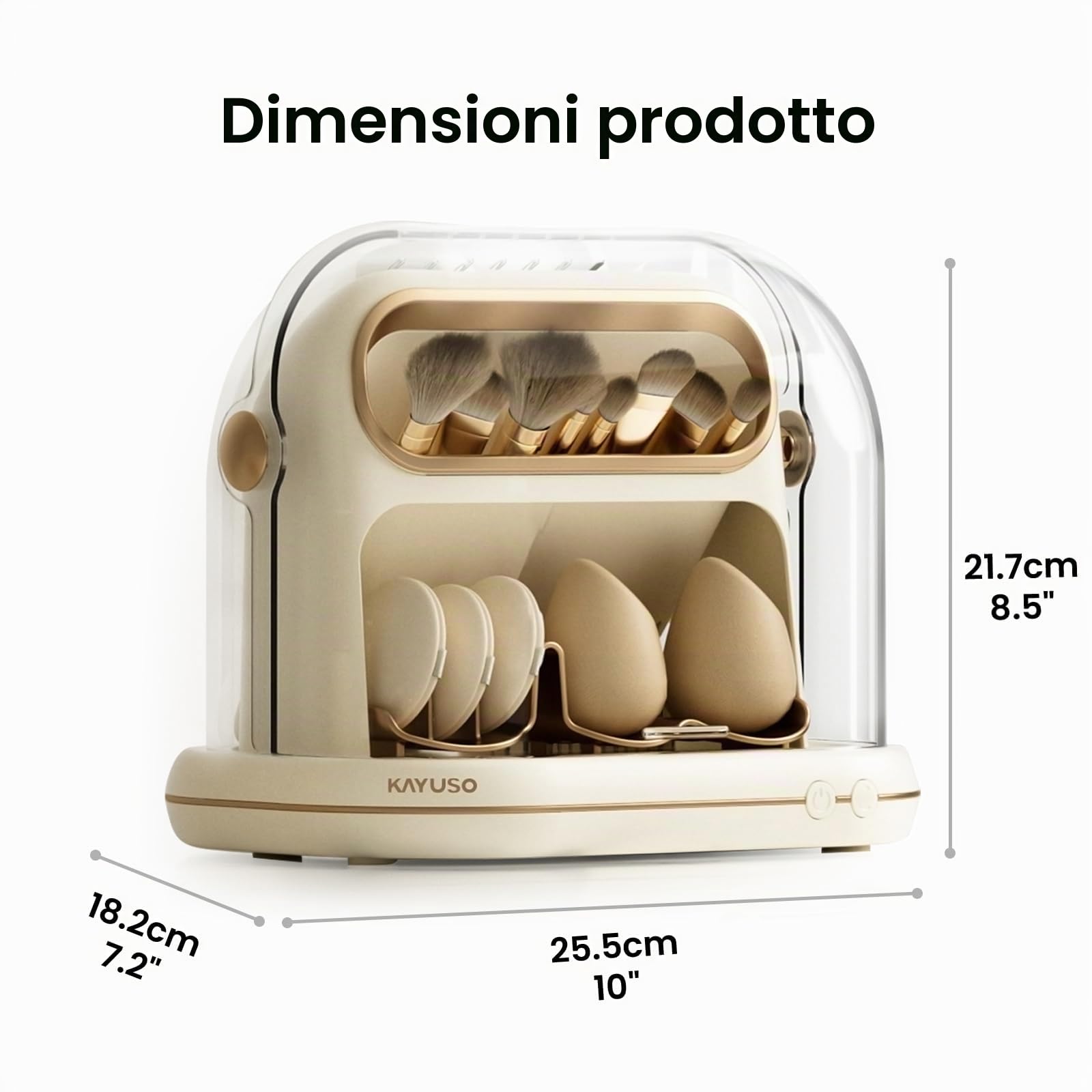 Essiccatore Elettrico per Pennelli da Trucco, 3 In 1, Asciugatura Automatica per Pennelli da Trucco, con Coperchio, Strumento di Pulizia a Tempo per la Maggior Parte dei Pennelli e delle Spugne