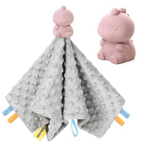 BBBiteMe Manta de seguridad de dinosaurio suave, de dinosaurio para bebés, juguete de peluche acogedor para bebés, niños pequeños y bebés con
