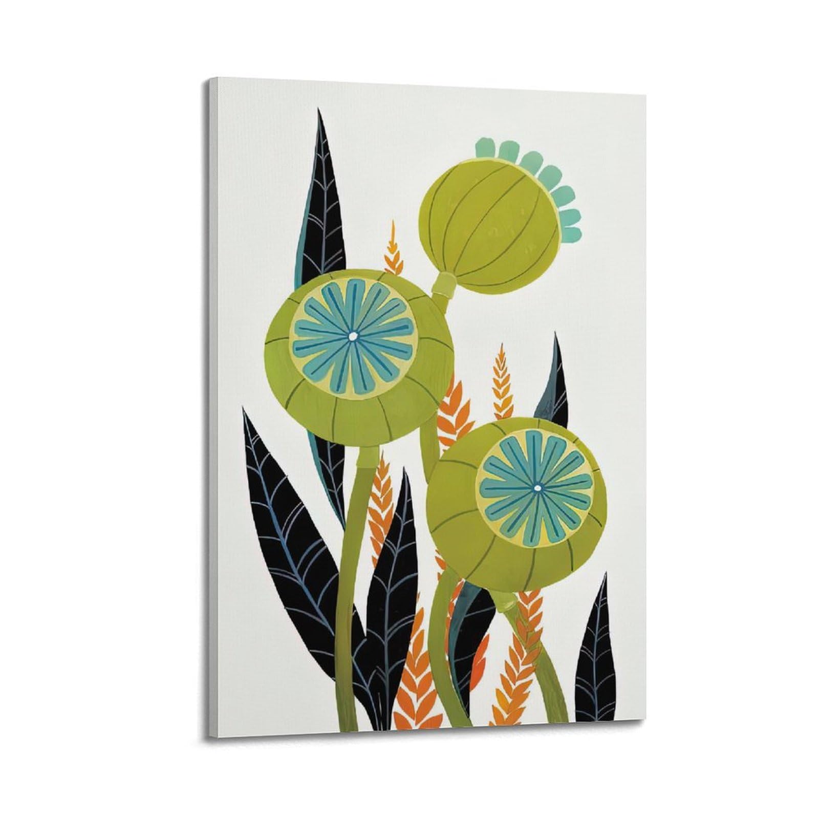 DLJGDS Simple Plant Poster Illustration Snow Lotus Decorative Painting Canvas Wall Posters And Modern Family Bedroom Decor 20x30inch(50x75cm)