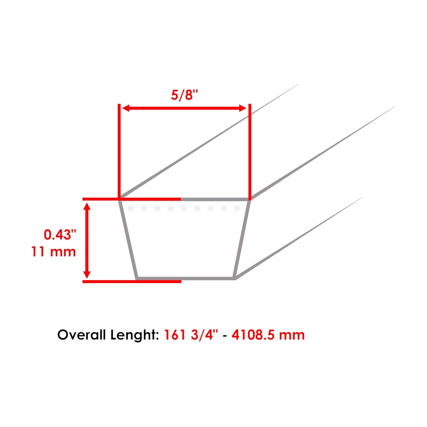 Caltric Gx21395 Deck Belt Compatible with John Deere 190C D170 G110 La150 La175 (5/8 X 160) Inches