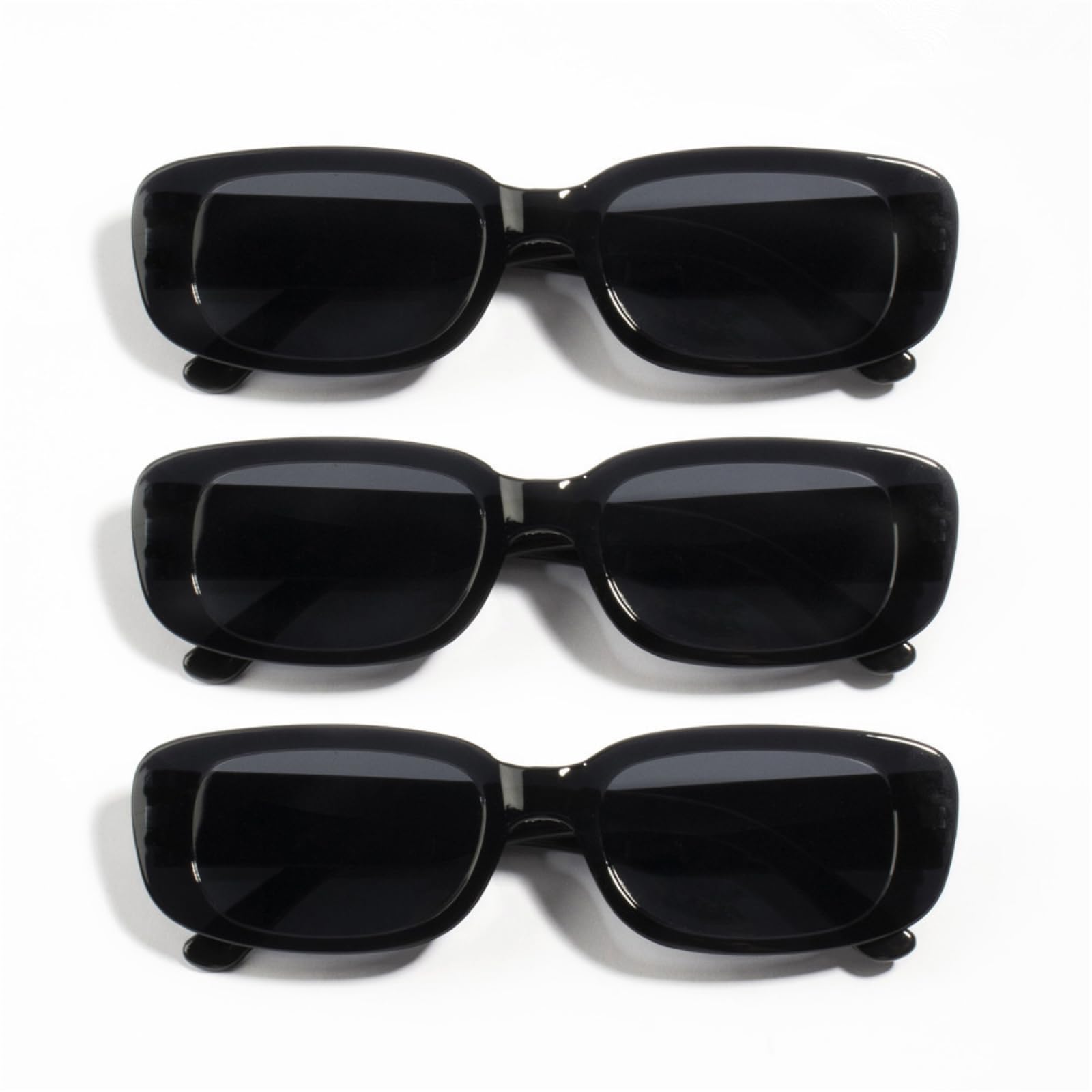 Occhiali da Sole 10 Pacchetto Quadrati Neri Donne Vintage Piccolo Rettangolo Uv400 Guida, Viaggio E Abbigliamento Styling-10pcs