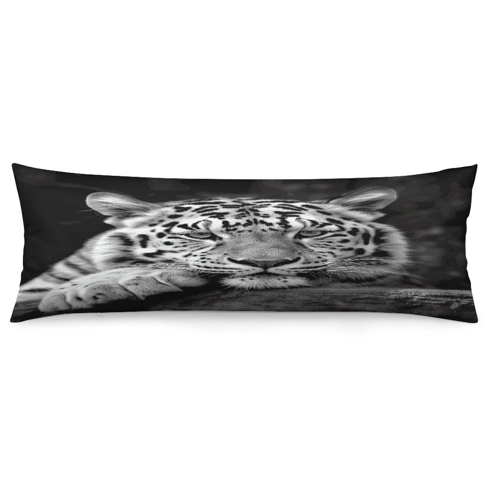 Black and White Tiger Body Pillow Cover Soft Full Long Pillow Cover Decorative Large Pillow Case Cozy Body Pillow Pillowcase Pillow Shams for Bed Sofa Couch Room Decor 18.9 X 53 Inch