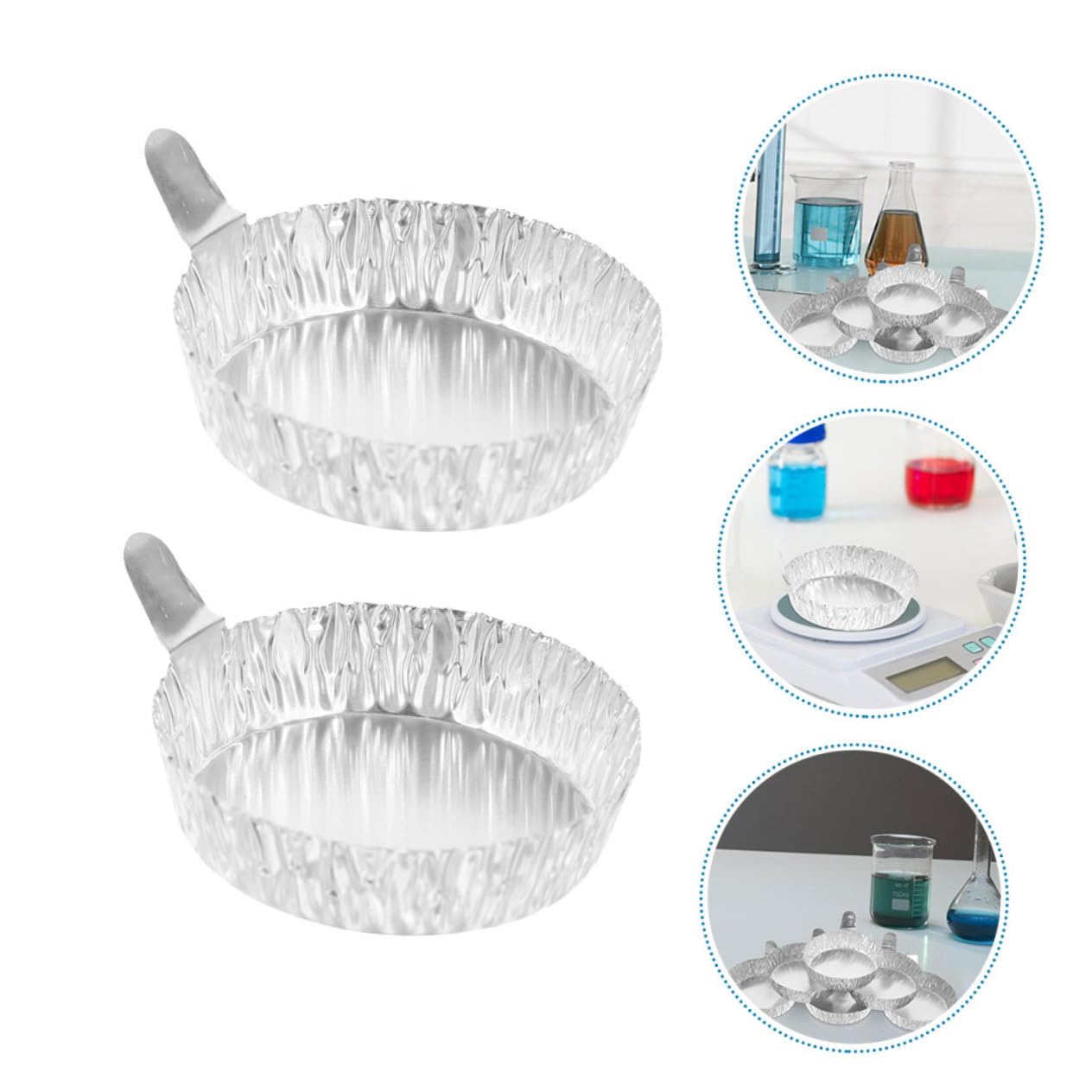 Platos de Pesaje de Aluminio con Asas Ligeros Capacidad 42ml 200 Ideales para Experimentos Científicos y Pesaje Preciso para Laboratorio