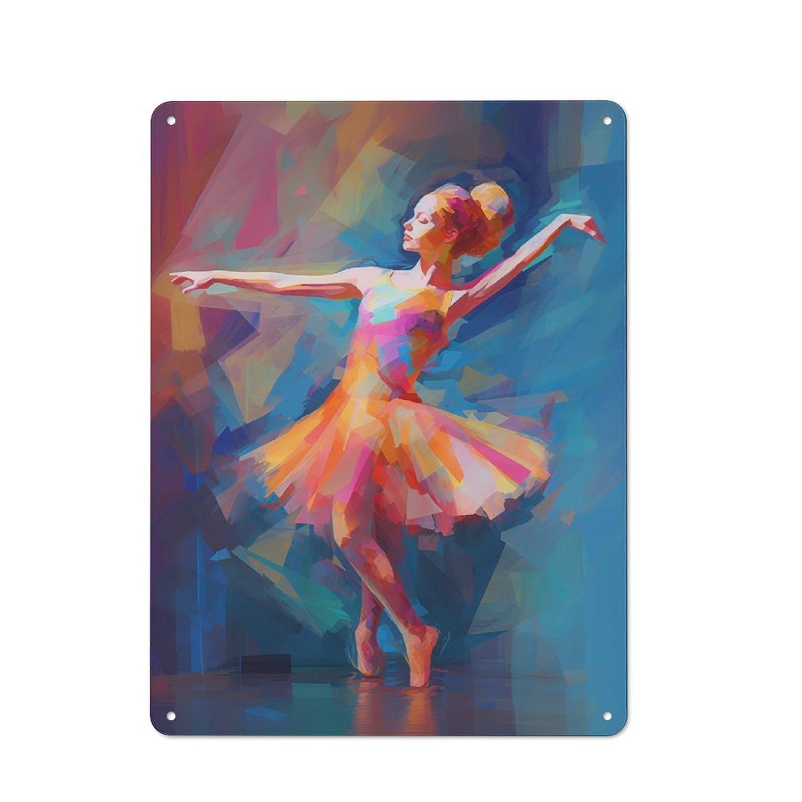 Junmoney Ballet Dancer Fauvism Style Retro Metal Sign 40X30cm For Garden Room Or Summerhouse, For Garden Room Decor Fans