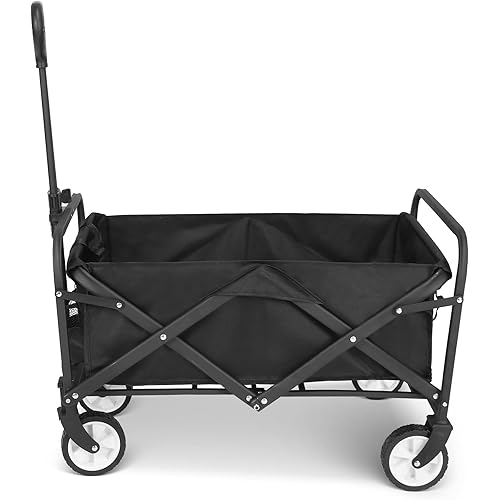 Folding Wagon Cart Large Capacity Heavy Duty Cart for Gardening,Camping,Shopping,Beach and Outdoor Sport