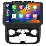 Car Radio Stereo for Dodge Ram 2013-2019 1500 2500 3500 Built in Carplay/Android Auto 9 inch Head Unit 2G RAM 32G ROM with DSP BT GPS FM WiFi Automatic AC