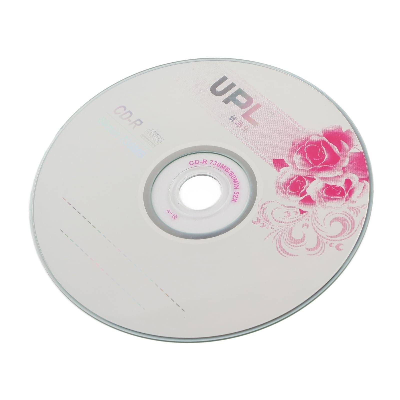Wakects CD R Vierge de 730 Mo, Disques Enregistrables 52X, Supports Enregistrables, CD Vierges pour Le Stockage D'images Numériques, de Données Musicales (50 pièces)