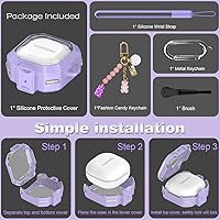 Vista 7 de [Con bloqueo seguro] Funda transparente para Galaxy Buds 2 Pro (2022), funda para Galaxy Buds Pro (2021), funda para Galaxy Buds 2 (2021), funda