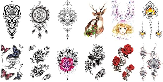 Amazon Tafly 入れ墨マンダラタトゥーシール蝶薔薇花腕女性 12枚 タトゥーシール 通販 Amazon Tafly 入れ墨マンダラタトゥーシール蝶薔薇花腕女性 12枚 タトゥーシール 通販