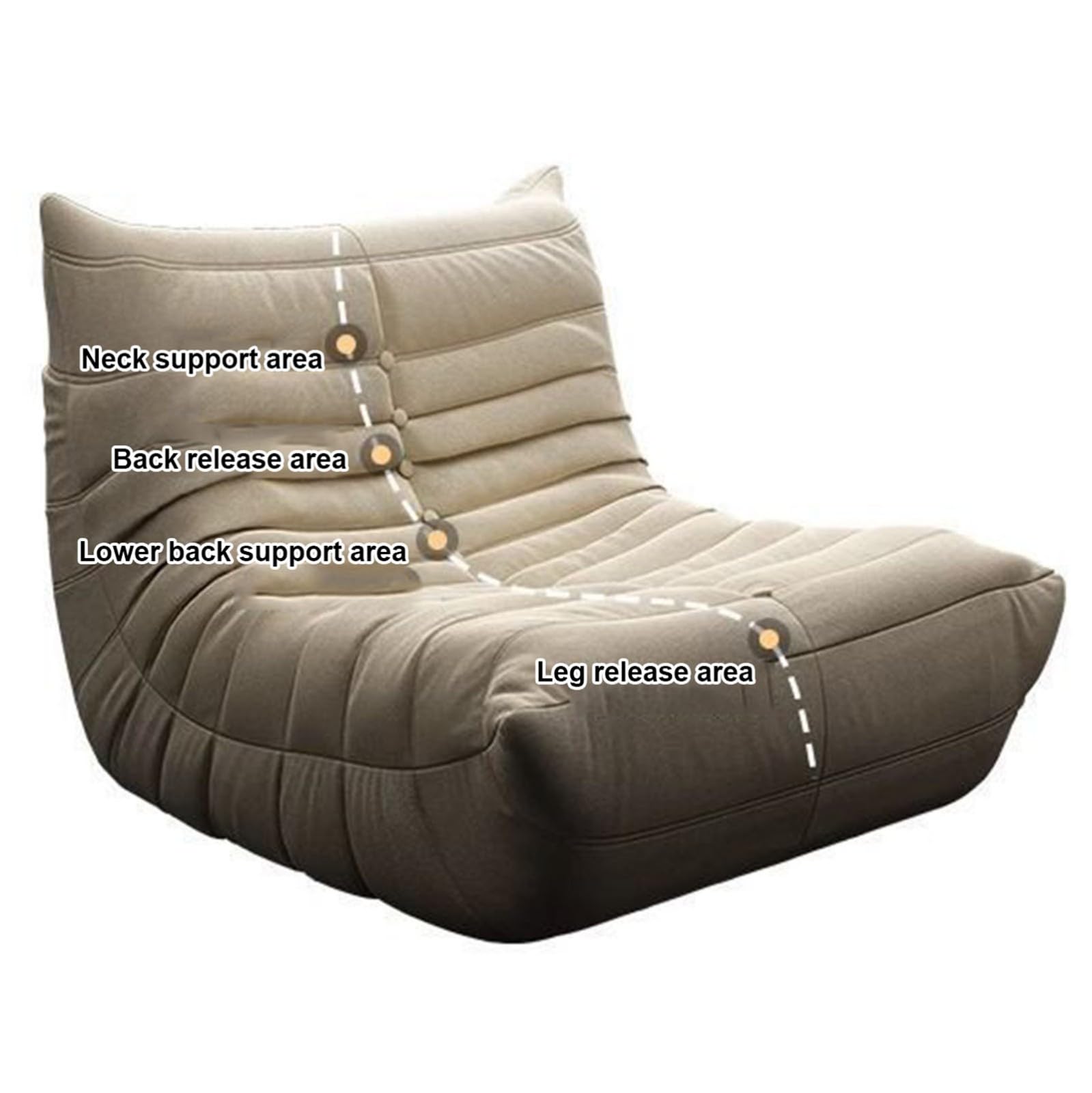 Fauteuil Togo,Grand Pouf Poire pour Adultes,Lazy Canapé Individuel Canapé de Sol,avec Mousse Confortable Haute Densité,pour Salon, Chambre À Coucher, Jeux et Bureau A,90 * 93 * 70CM