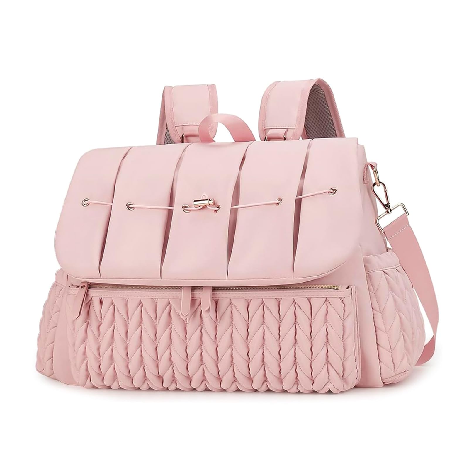 Bolsa de pañales portátil para bebé elegante con cambiador de gran capacidad con múltiples bolsillos para mamá al aire libre