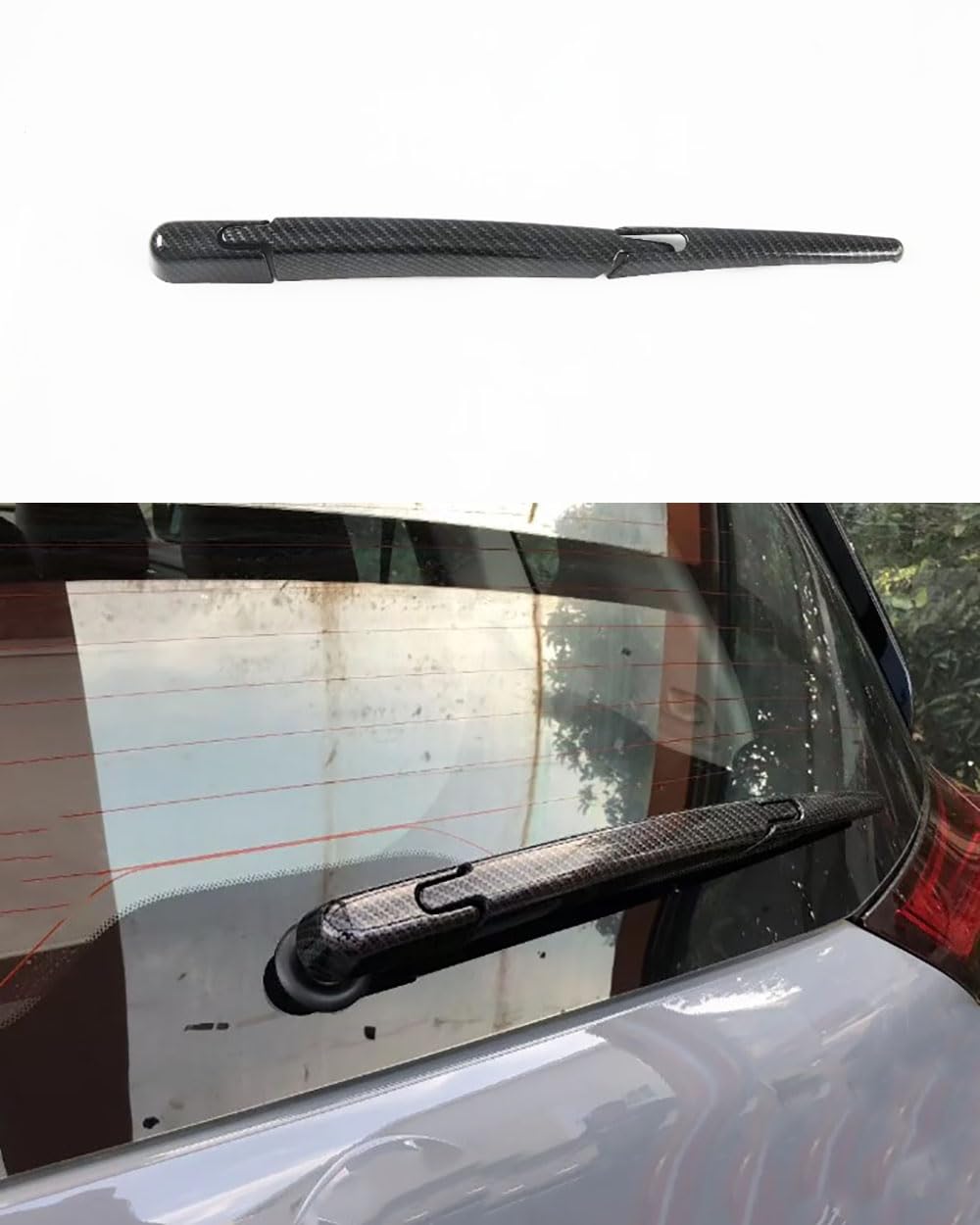 ANUNFRRE Car Accessories Fit for Nissan Rogue 2021-2022 ABS Exterior Rear Windshield Wiper Cover Trim 3PCS Set （Carbon Fiber）