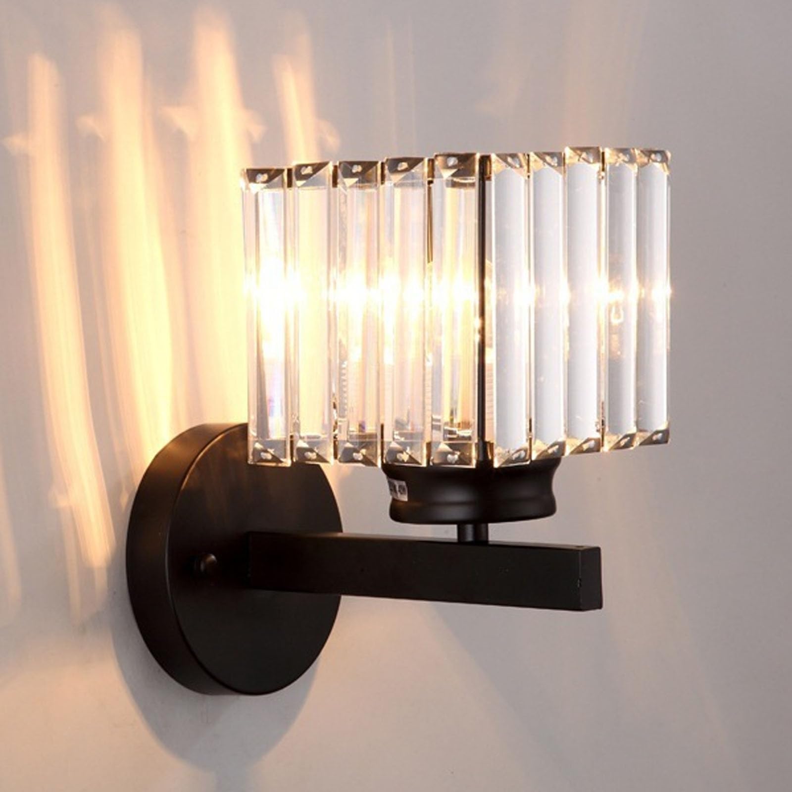 FZQSXAZU Wall Sconces lights,Wall Lighting Fixtures,Bathroom Vanity Glass Lamps,Small Lights for Living Room Bedroom Hallway Over Mir(Color:Black Square)