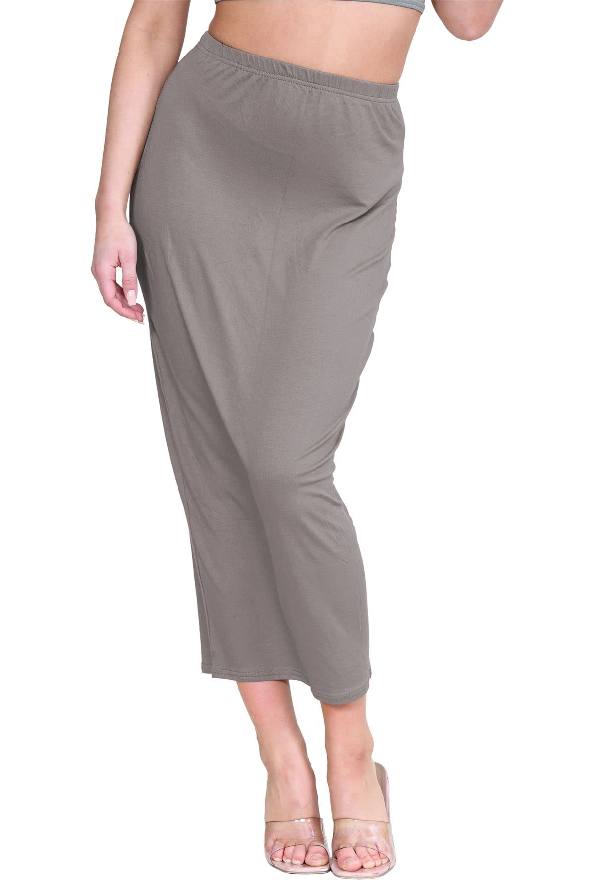 Hamishkane Women's Mocha Hamishkane® Skirts Elasticated Waist, Casual Summer Midaxi Skirts Uk, Plain Bodycon Tube Maxi Skirts, Soft Jersey, Midi Skirt Long Pencil Skirt
