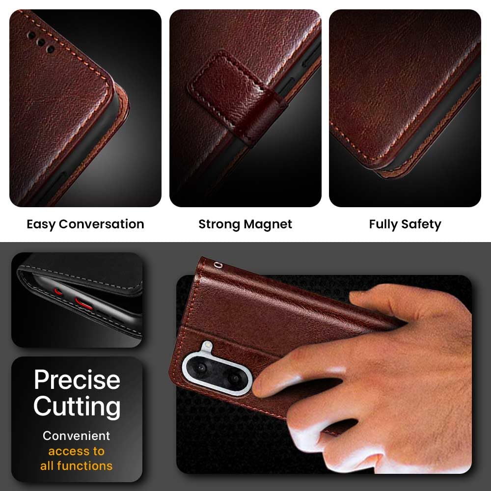 WOW IMAGINE Shock Proof Flip Cover Back Case Cover for 1+ OnePlus Nord CE 5 5G (Flexible | Leather Finish | Card Pockets Wallet & Stand | Chestnut Brown) 40 61nRqSrDkvL. SL1000