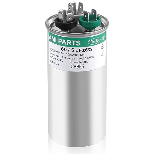 AMI PARTS 60+5 MFD 605 uF Condensador 370440V CBB65 CBB65B Condensador redondo de doble ejecución reemplazar para 97F9895 Z97F995, para bomba de