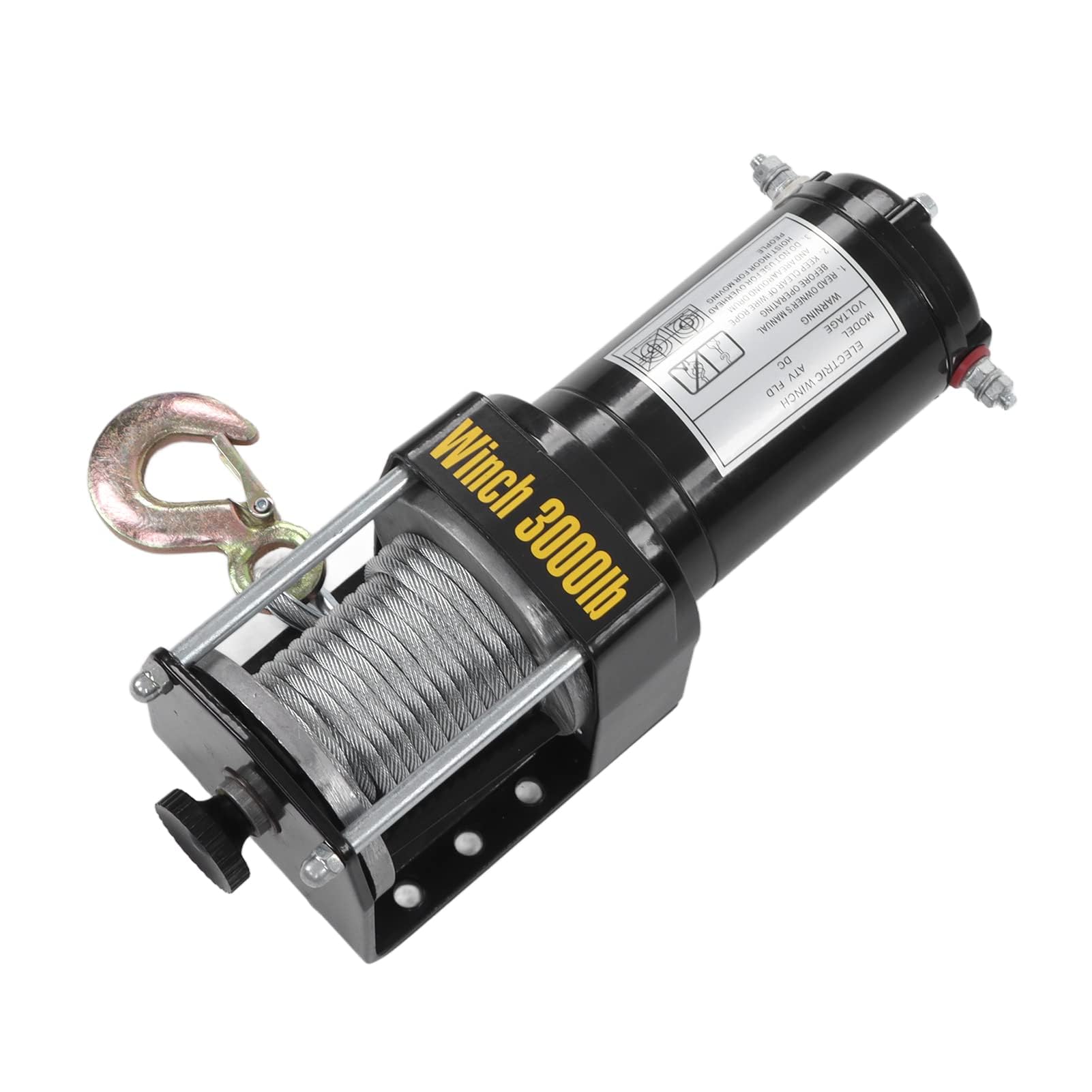 Treuil électrique 24V pour ATV UTV avec crochet en alliage d'acier capacité 1360 kg