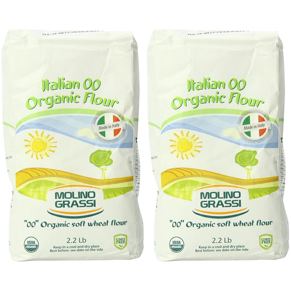 Molino Grassi Usda Organic Italian Soft Wheat Flour, 2.2 lb (Pack of 2)